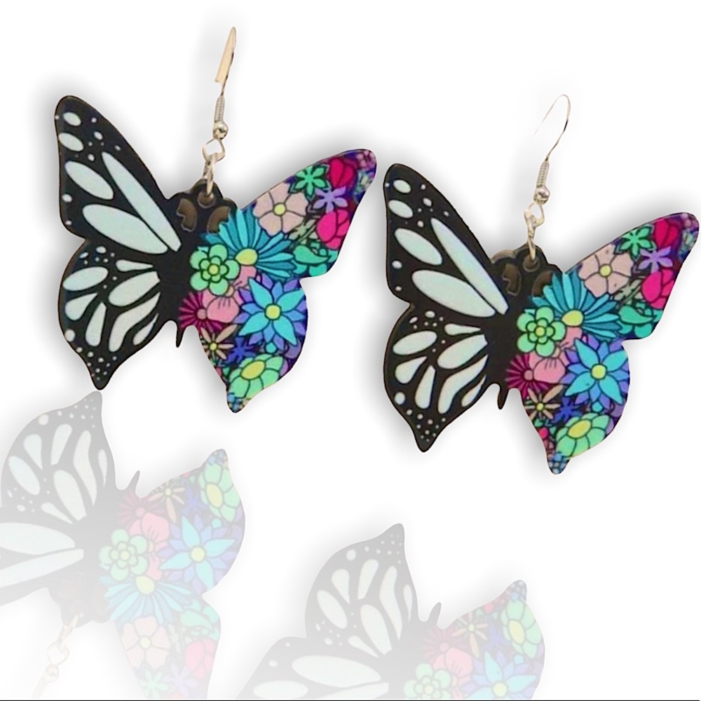 NEW Pretty Mariposa Butterfly Spring Vibes Earrings Aretes - Picture 2 of 3